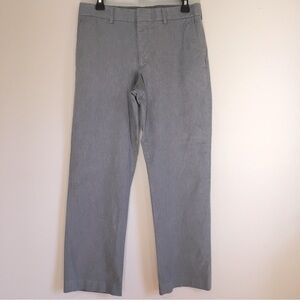 Express Producer Straight Leg Flat Front Gray Striped Pants